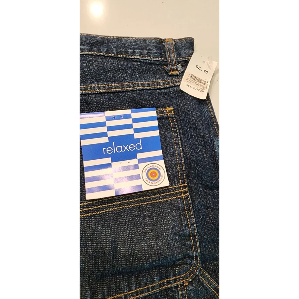 Men's Bullseye Blue Denim Relaxed Fit Carpenter Jeans Shorts Size 48 NWT